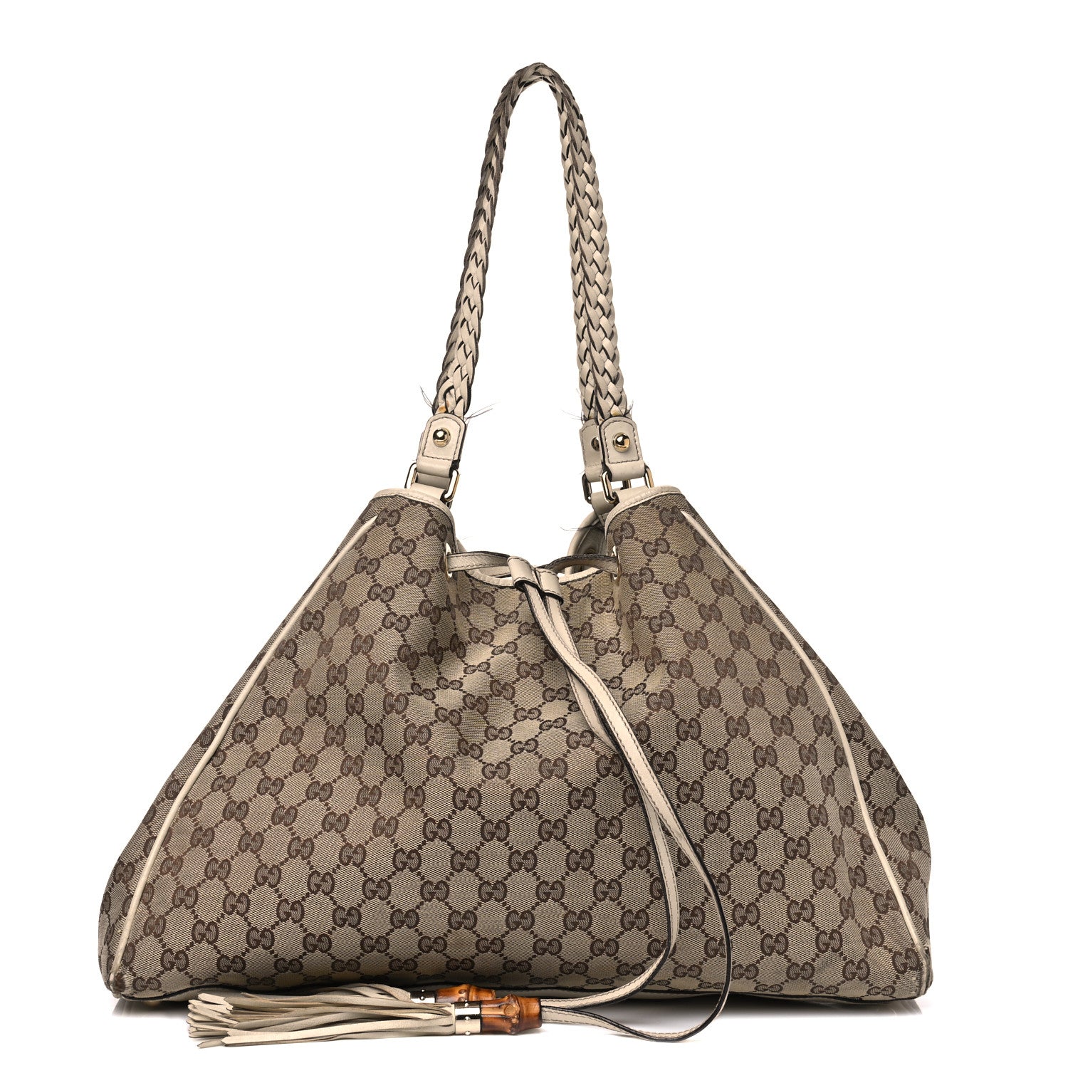 Gucci Monogram Peggy Braided Tote Off White 1 of 22