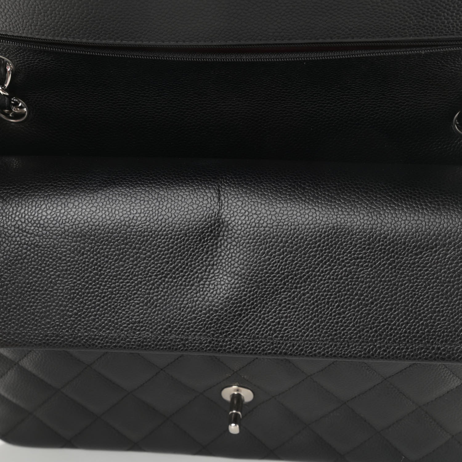 Chanel Caviar Quilted Jumbo Double Flap Black 11 of 16