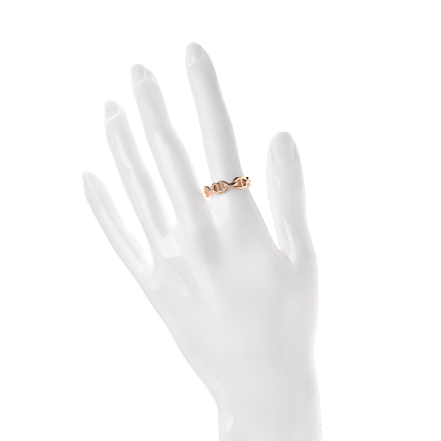 18K Rose Gold PM Chaine D'Ancre Enchainee Ring 55 7.25