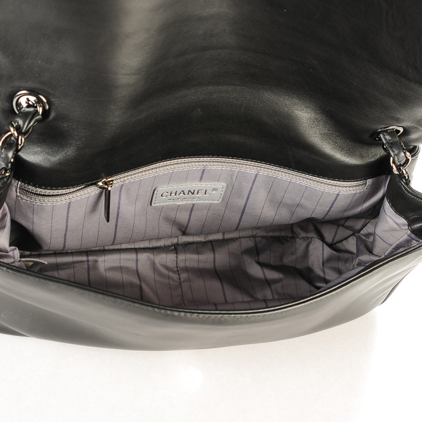 Lambskin Studded CC East West Flap Black