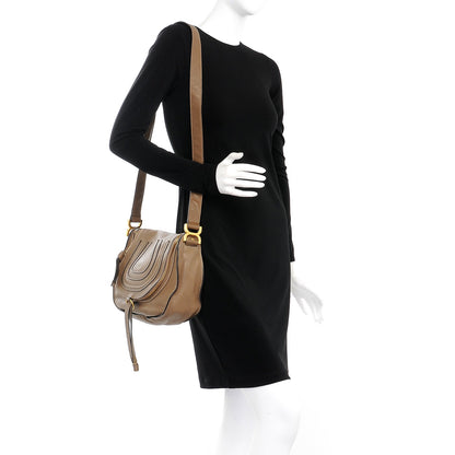 Chloe Calfskin Medium Marcie Round Zip Crossbody Bag Nut 2 of 9