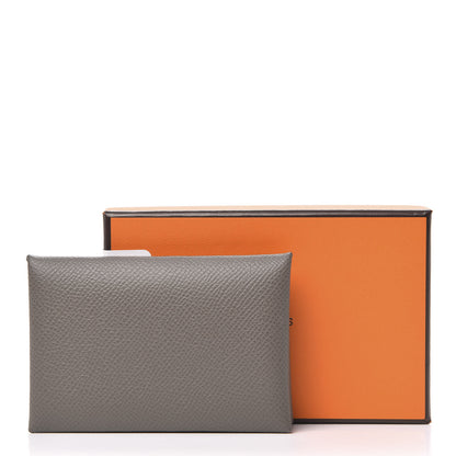 Hermes Epsom Verso Calvi Card Case Etain Vert Criquet 7 of 7
