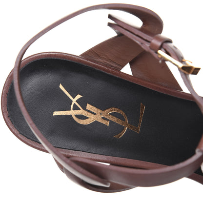 Saint Laurent Calfskin Tribute 105 Platform Sandals 36.5 Dark Cuoio 7 of 13