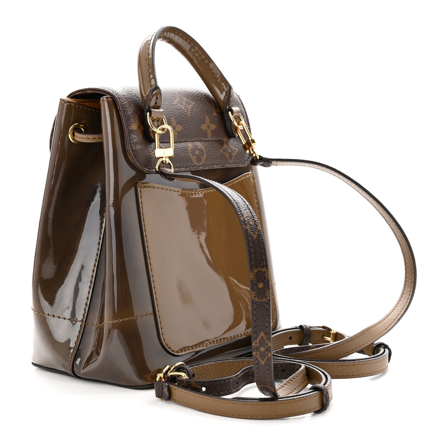 Patent Monogram Hot Springs Backpack Vert Bronze