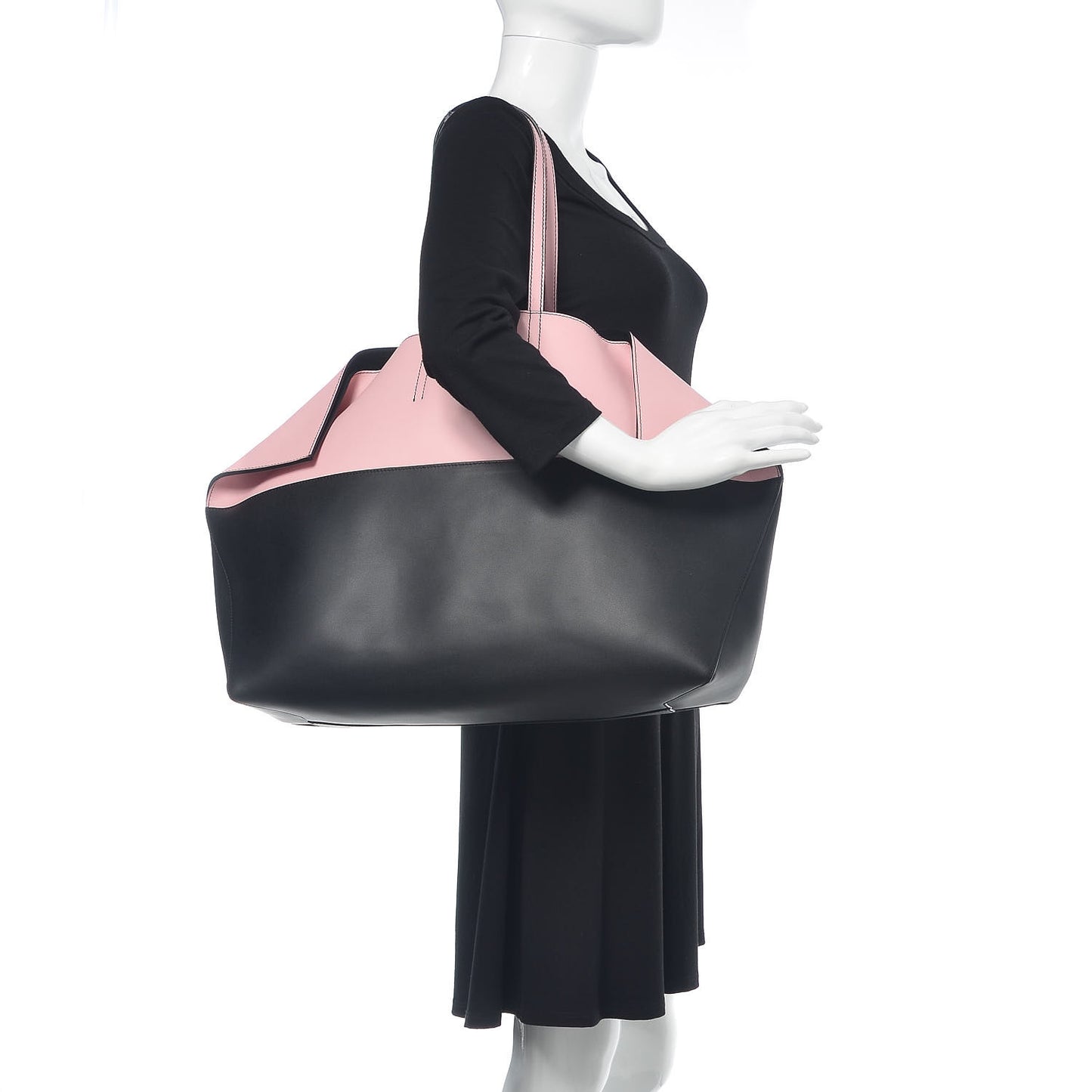 Calfskin Butterfly Tote Black Rose
