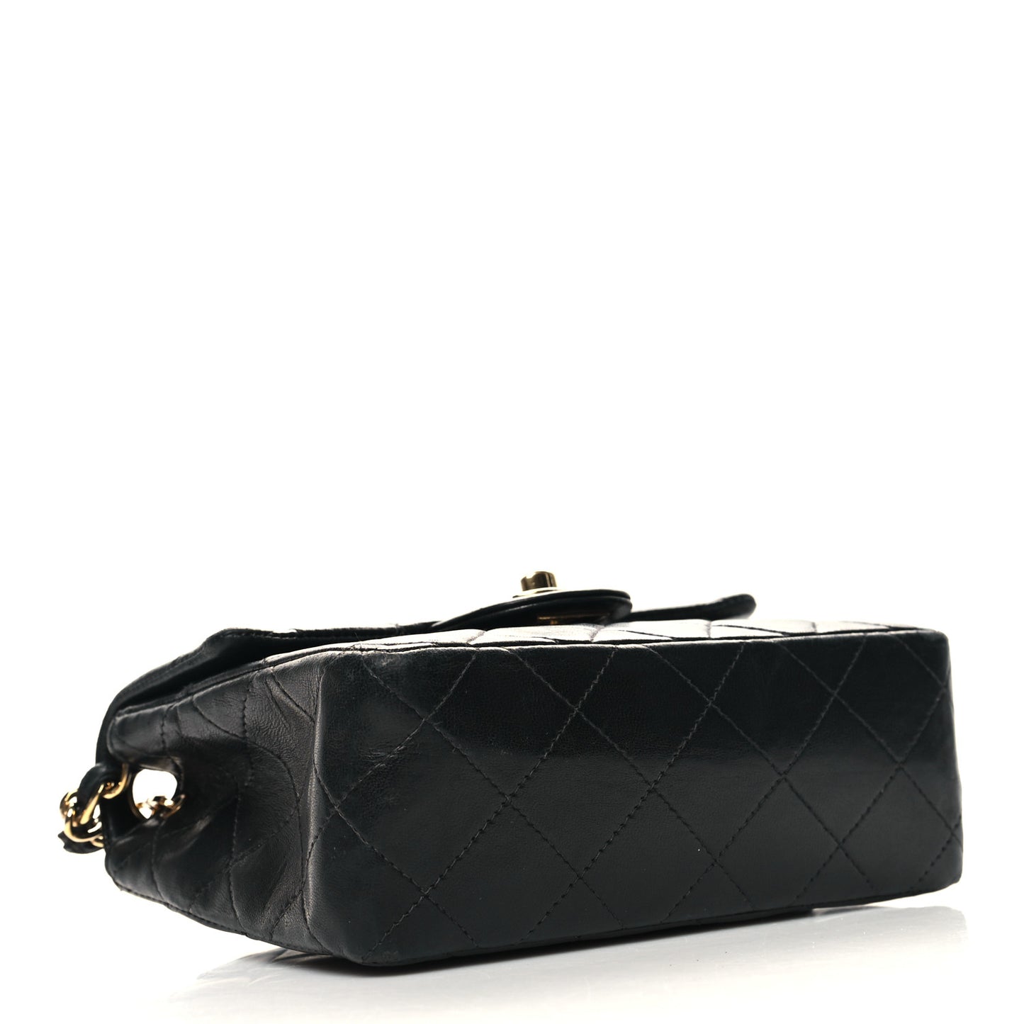 Lambskin Quilted Mini Square Flap Bag Black