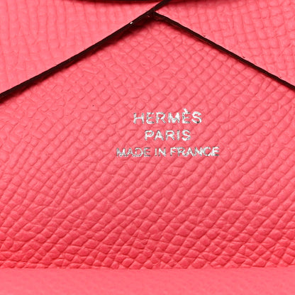 Hermes Epsom Calvi Duo Card Case Rose Azalee 6 of 7