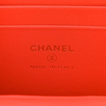 Chanel Lambskin Pearl Quilted Flap Clutch With Chain Coral 7 of 12