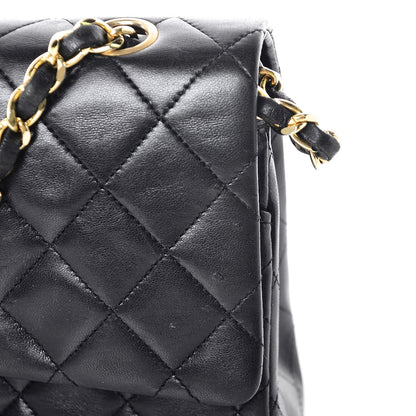Chanel Lambskin Quilted Medium Double Flap Bag Black 9 of 10