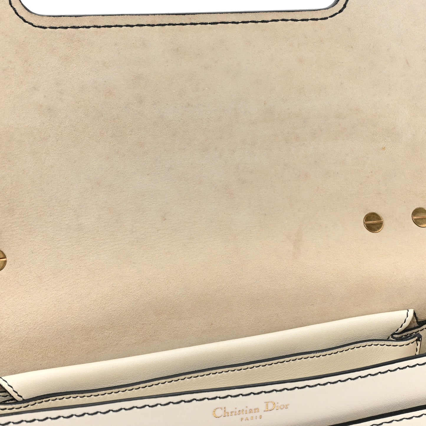 Calfskin J'Adior Chain Flap Bag Off White