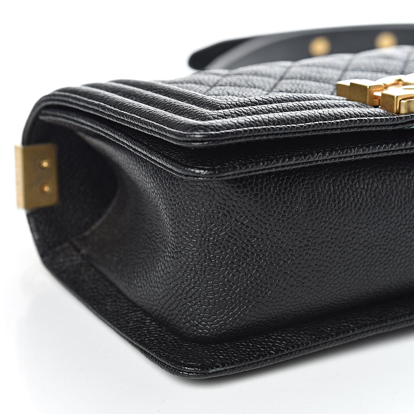 Caviar Quilted Small Boy Flap Black