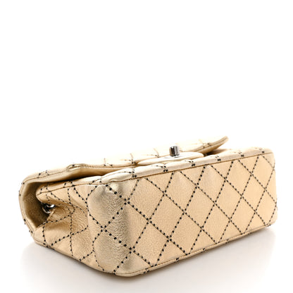 Chanel Metallic Lambskin Quilted Mini Side Stitch Rectangular Flap Gold 4 of 11