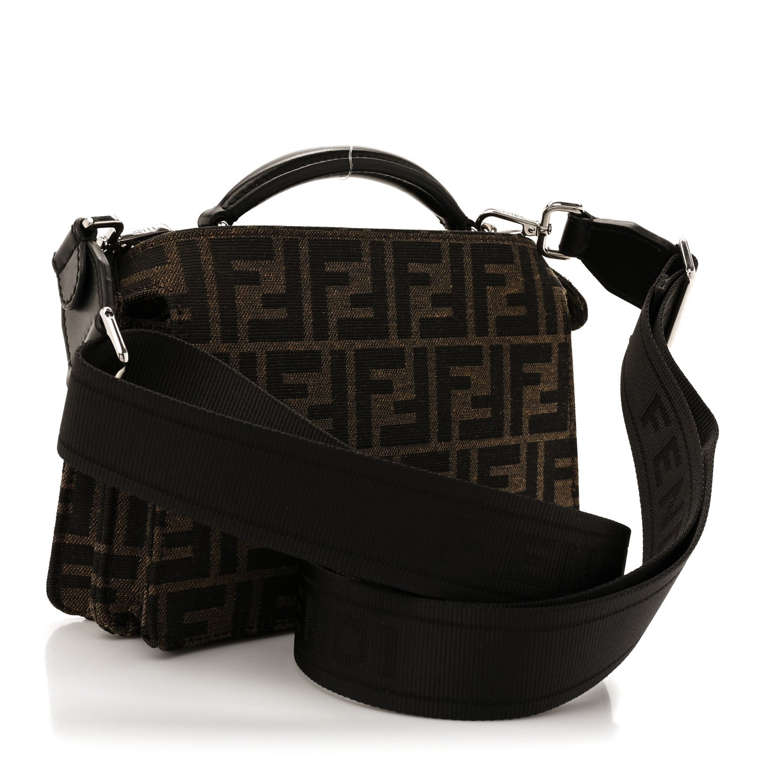 Fendi X FRGMT X POKEMON Fabric Jacquard FF 1974 Pokemon Inlay Peekaboo I See U X Cross Satchel Tobacco Moro Multicolor Black 3 of 10