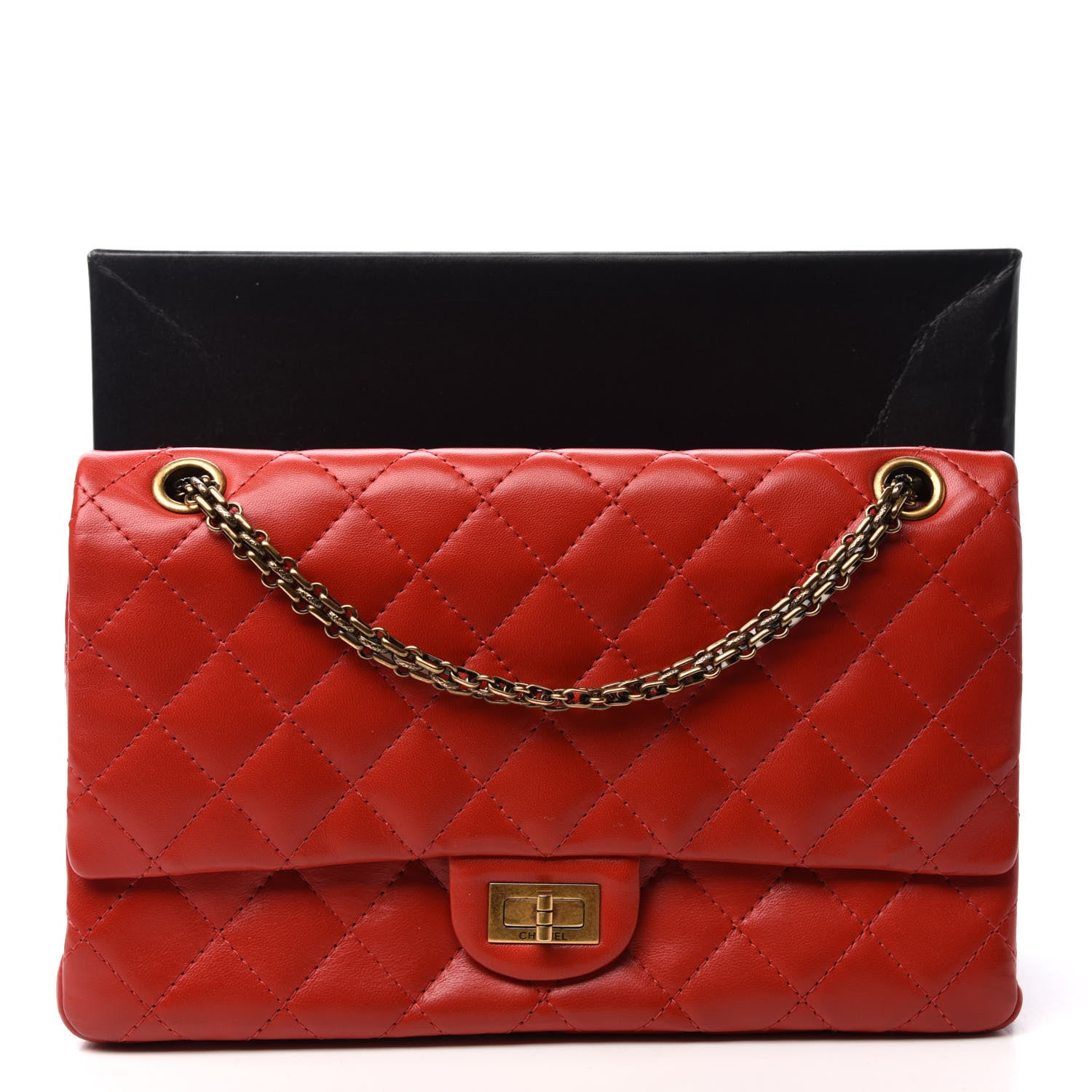 Chanel Lambskin Quilted 2.55 Reissue 226 Flap Red 11 of 11