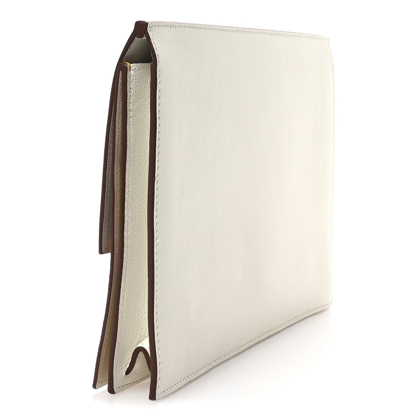 Evercolor Veau Grizzly Multiplis Clutch Beton Sesame Jaune Ambre