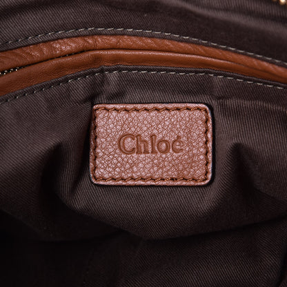 Chloe Calfskin Braided Large Marcie Satchel Caramel 7 of 8