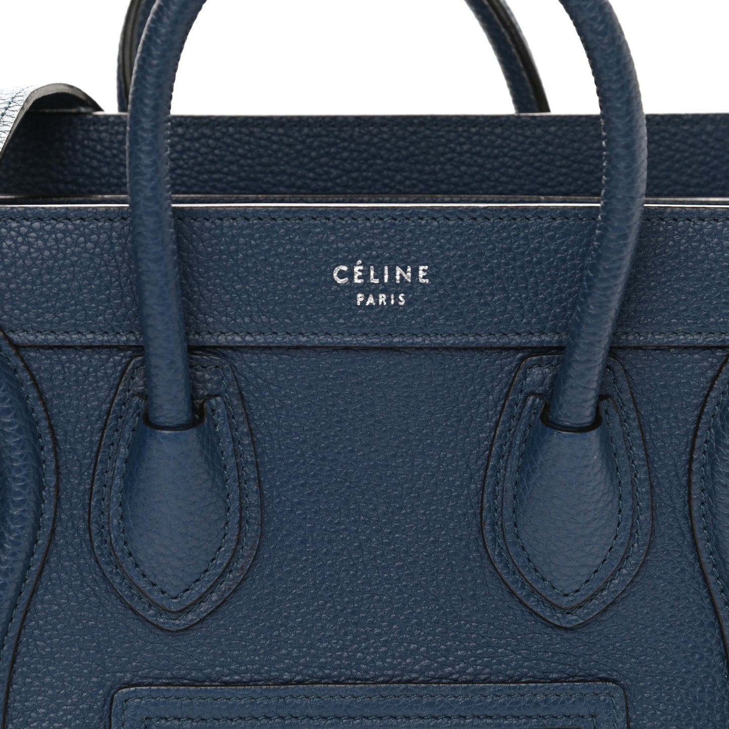 Drummed Calfskin Nano Luggage Petrol