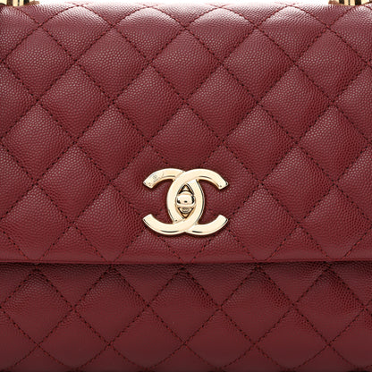Chanel Caviar Quilted Small Coco Handle Flap Burgundy 8 of 10
