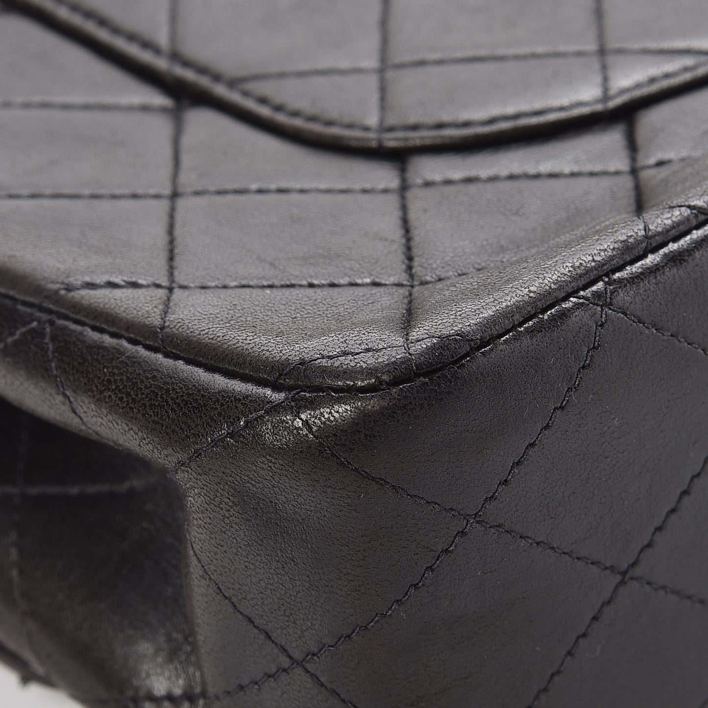 Lambskin Quilted Medium Double Flap Black