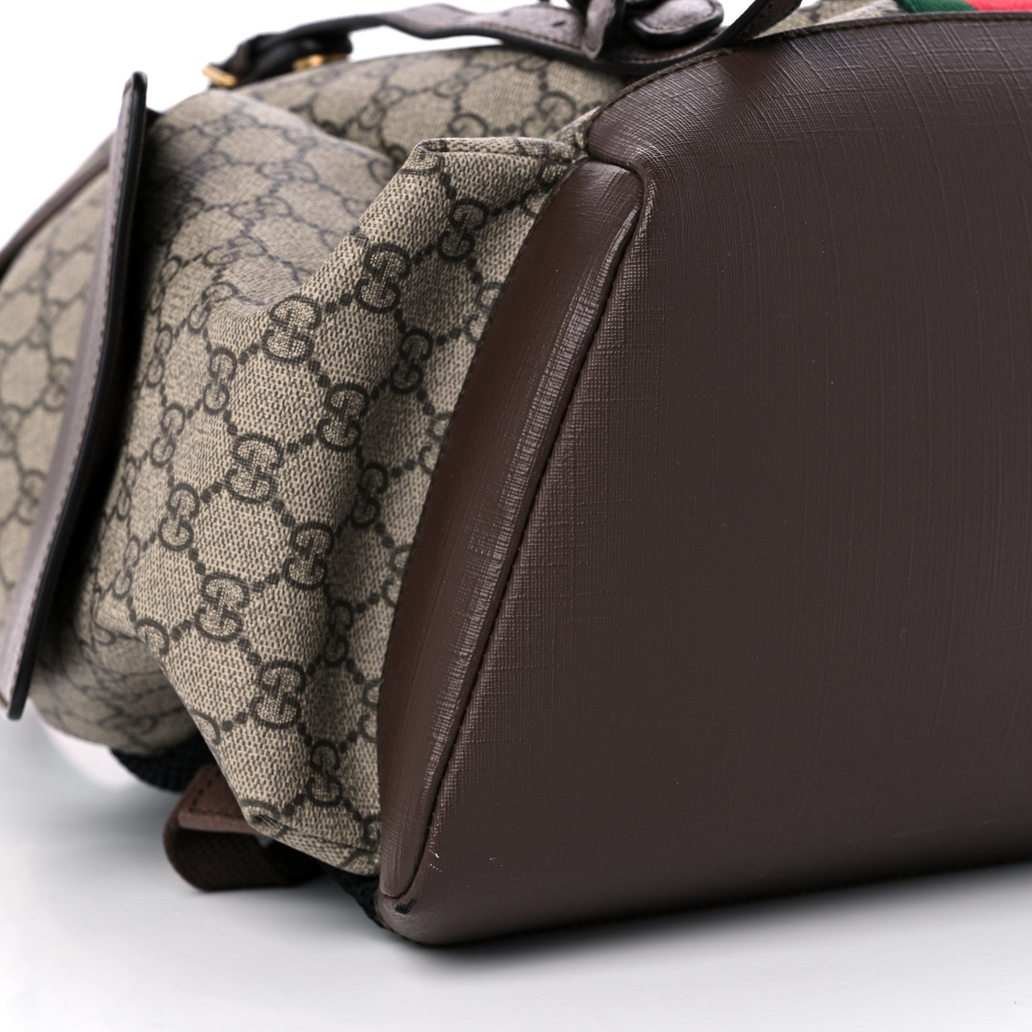 Gucci GG Supreme Monogram Medium Ophidia Double Buckle Backpack Brown 8 of 11