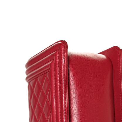 Chanel Lambskin Quilted Medium Boy Flap Red 13 of 14