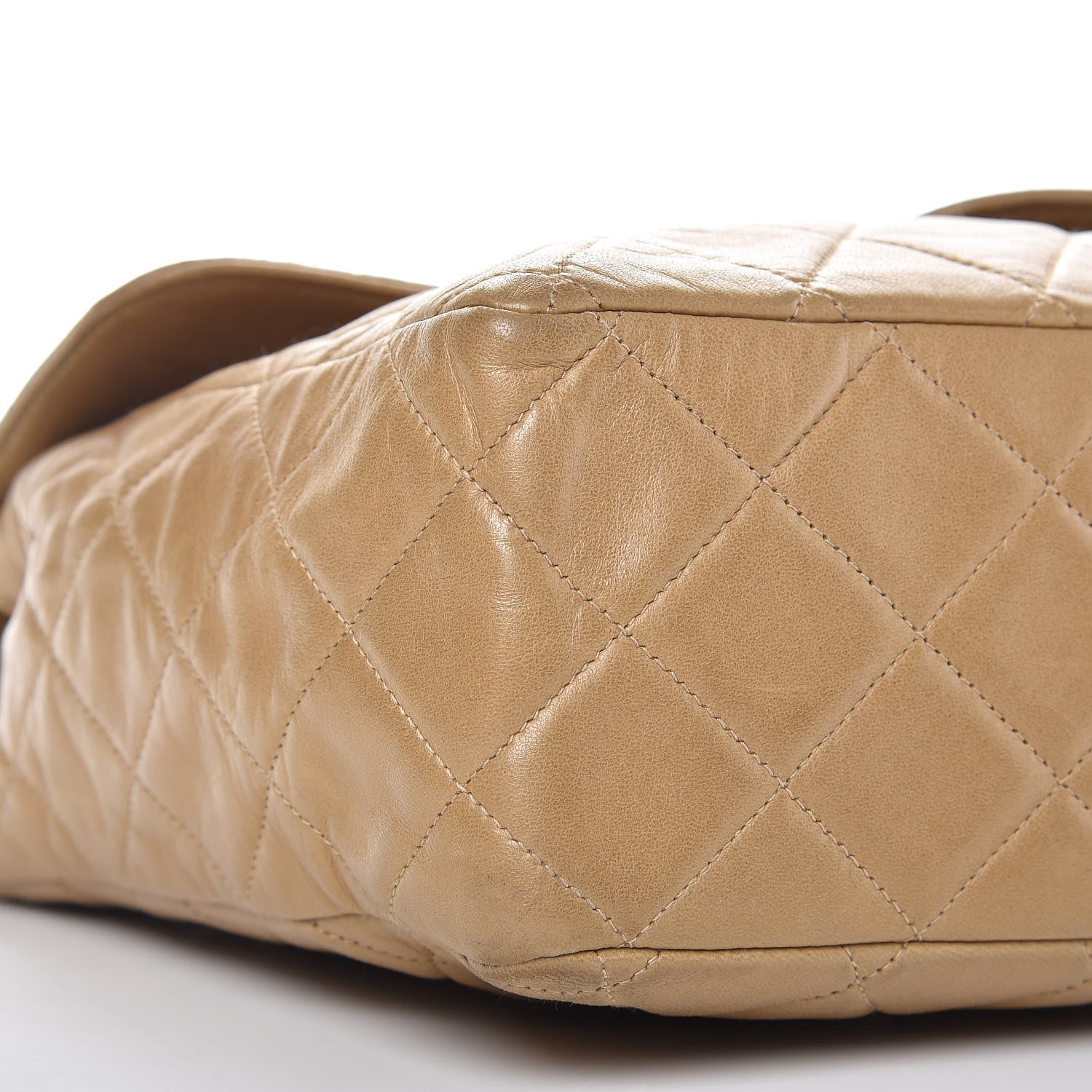 Chanel Lambskin Quilted Jumbo Single Flap Dark Beige 12 of 15