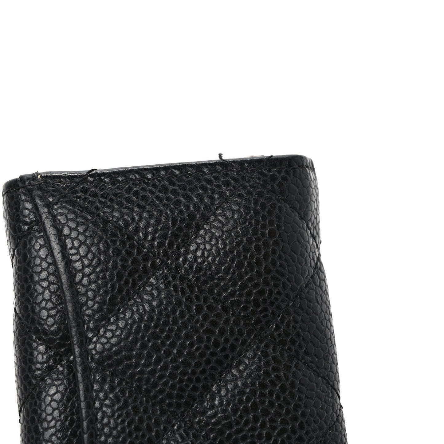 Caviar Quilted 6 Key Holder Black