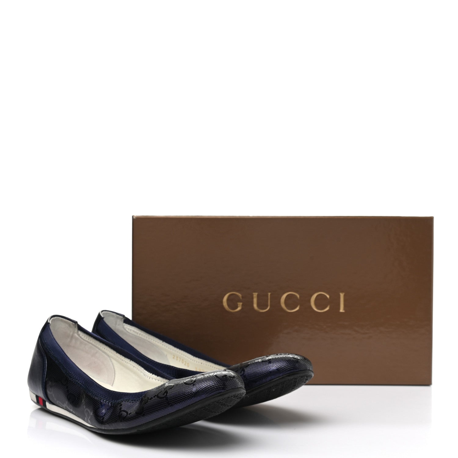 Gucci Imprime Monogram Ballerina Flats 38.5 Blue 10 of 10