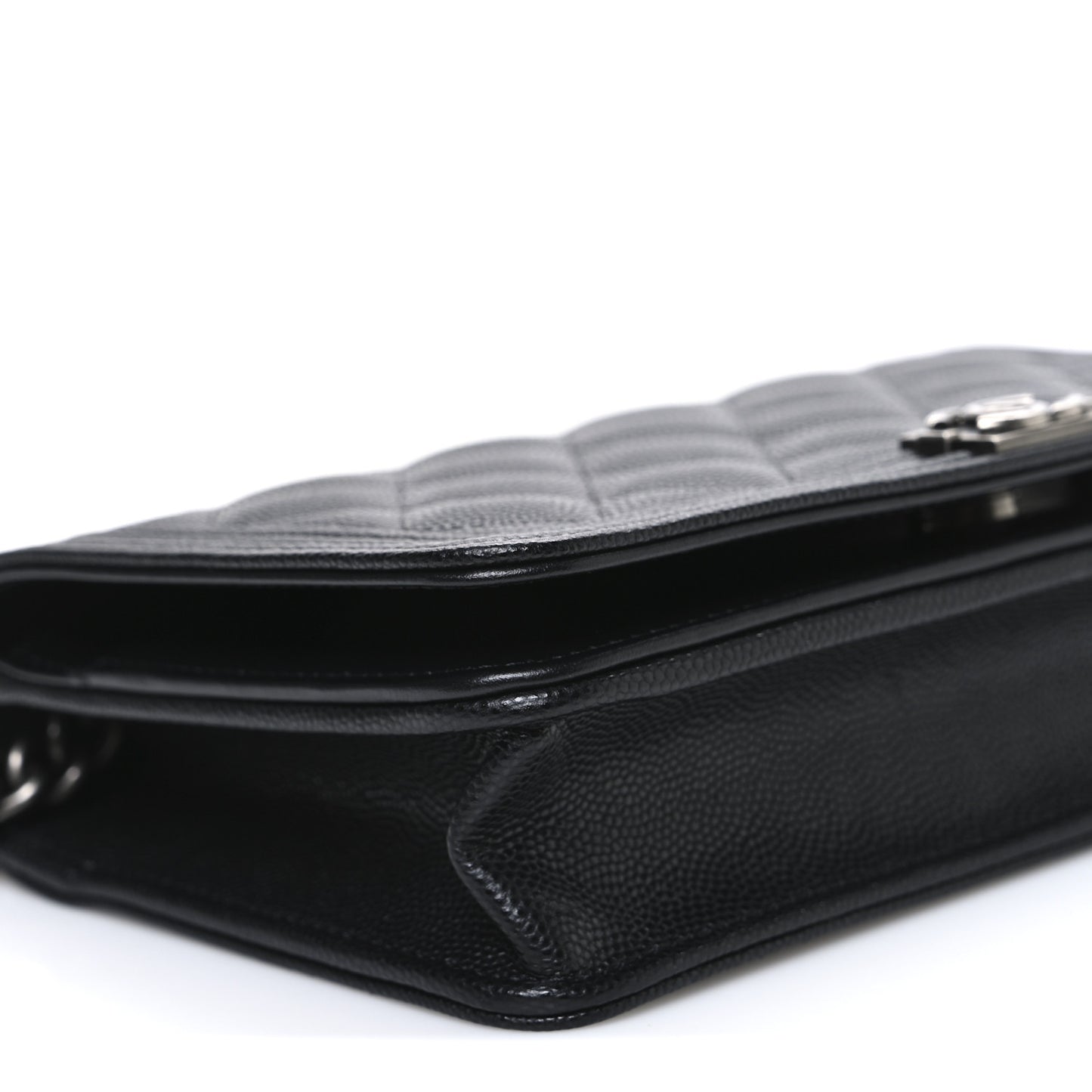 Caviar Quilted Boy Wallet On Chain WOC Black