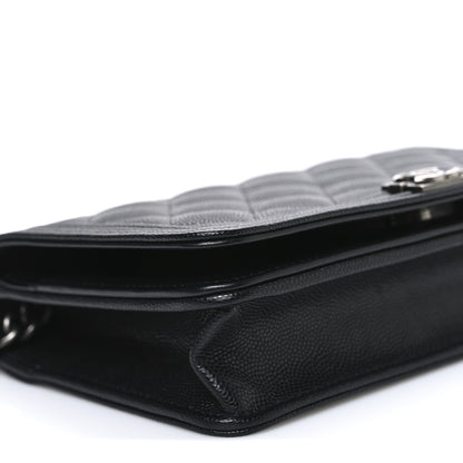 Chanel Caviar Quilted Boy Wallet On Chain WOC Black 10 of 11