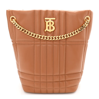 Burberry Lambskin Quilted Small Lola Bucket Bag Maple Brown 1 of 10