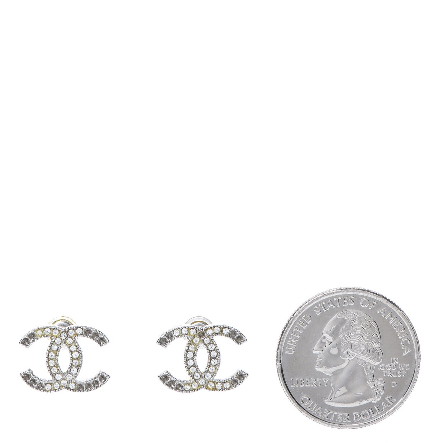 Crystal CC Earrings Silver