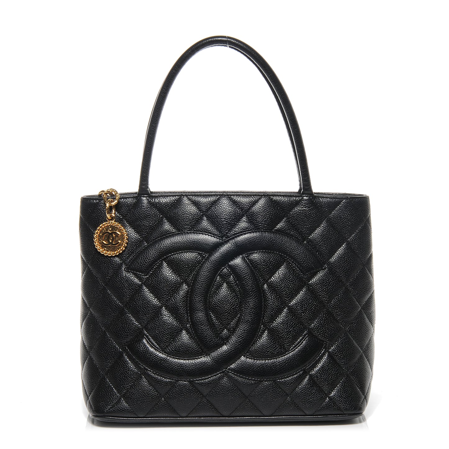 Caviar Medallion Tote Black