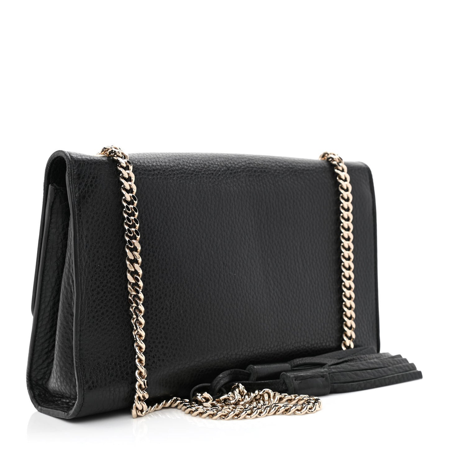 Pebbled Calfskin Medium Miss Bamboo Shoulder Bag Black
