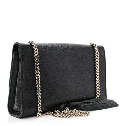 Gucci Pebbled Calfskin Medium Miss Bamboo Shoulder Bag Black 3 of 10