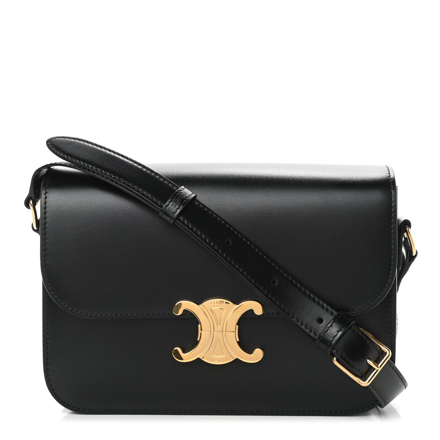 Shiny Calfskin Medium Triomphe Black