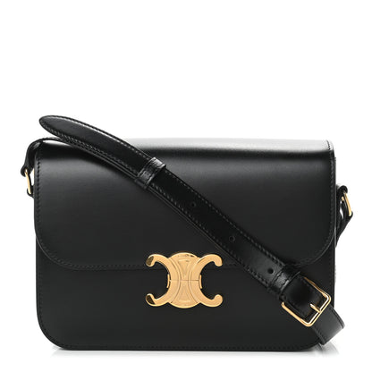 Celine Shiny Calfskin Medium Triomphe Black 1 of 10