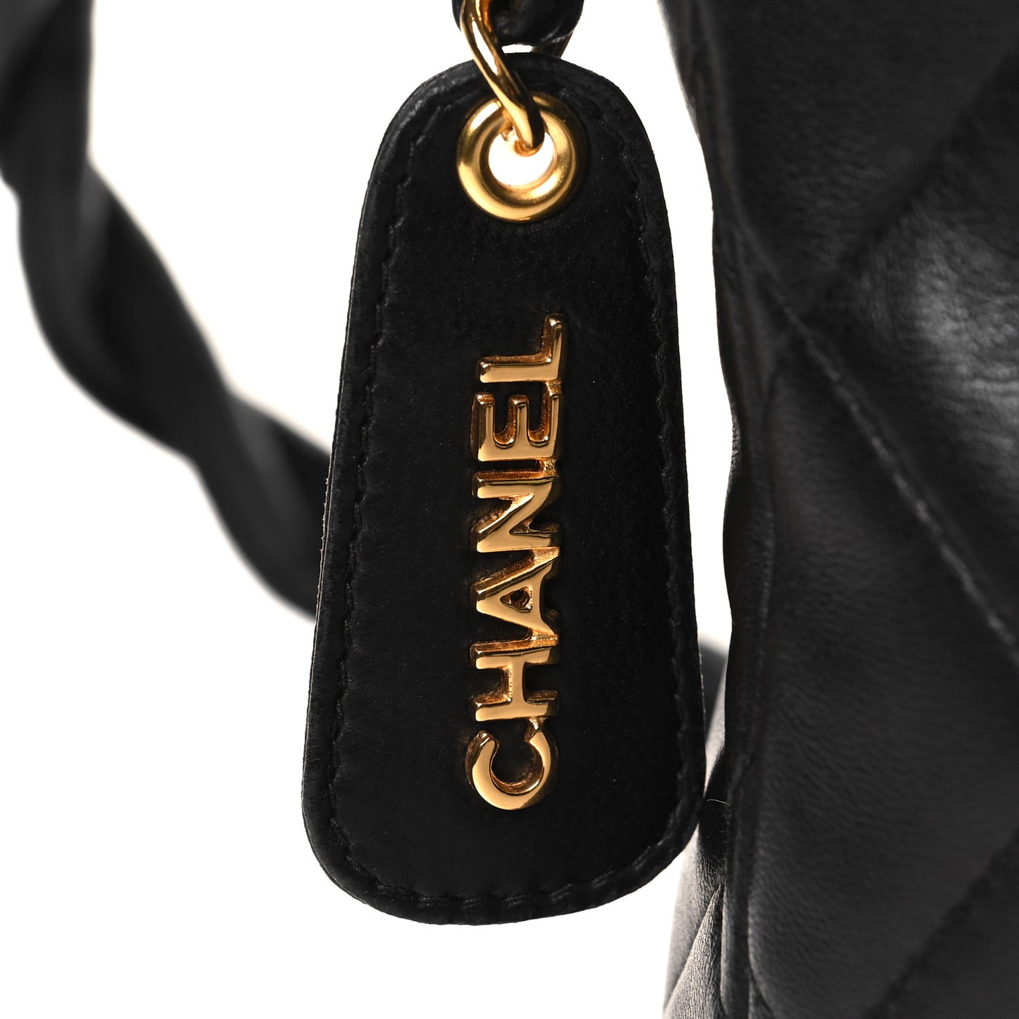 Lambskin Quilted Messenger Bag Black