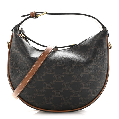 Celine Triomphe Canvas Calfskin Teen Lulu Shoulder Bag Tan 1 of 11