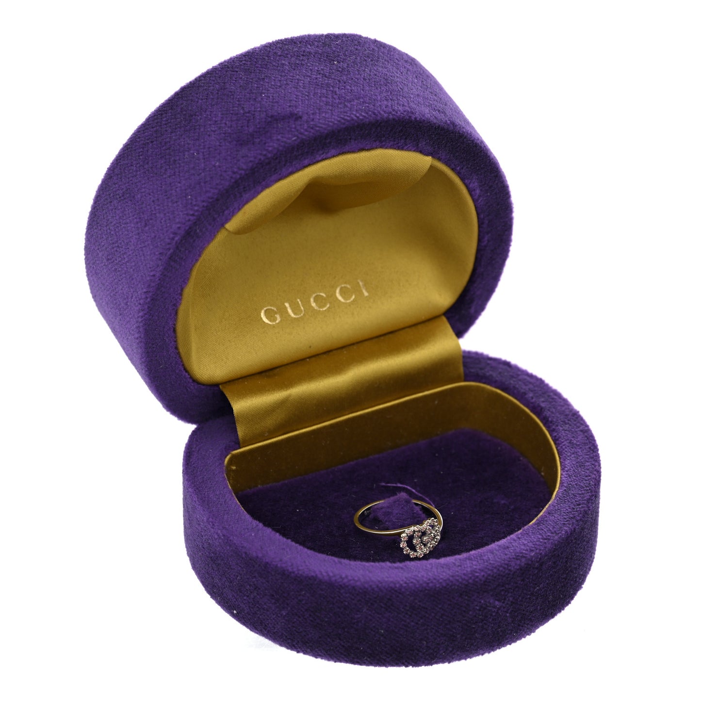 18K White Gold Pink Topaz Running G Ring 53 6.25