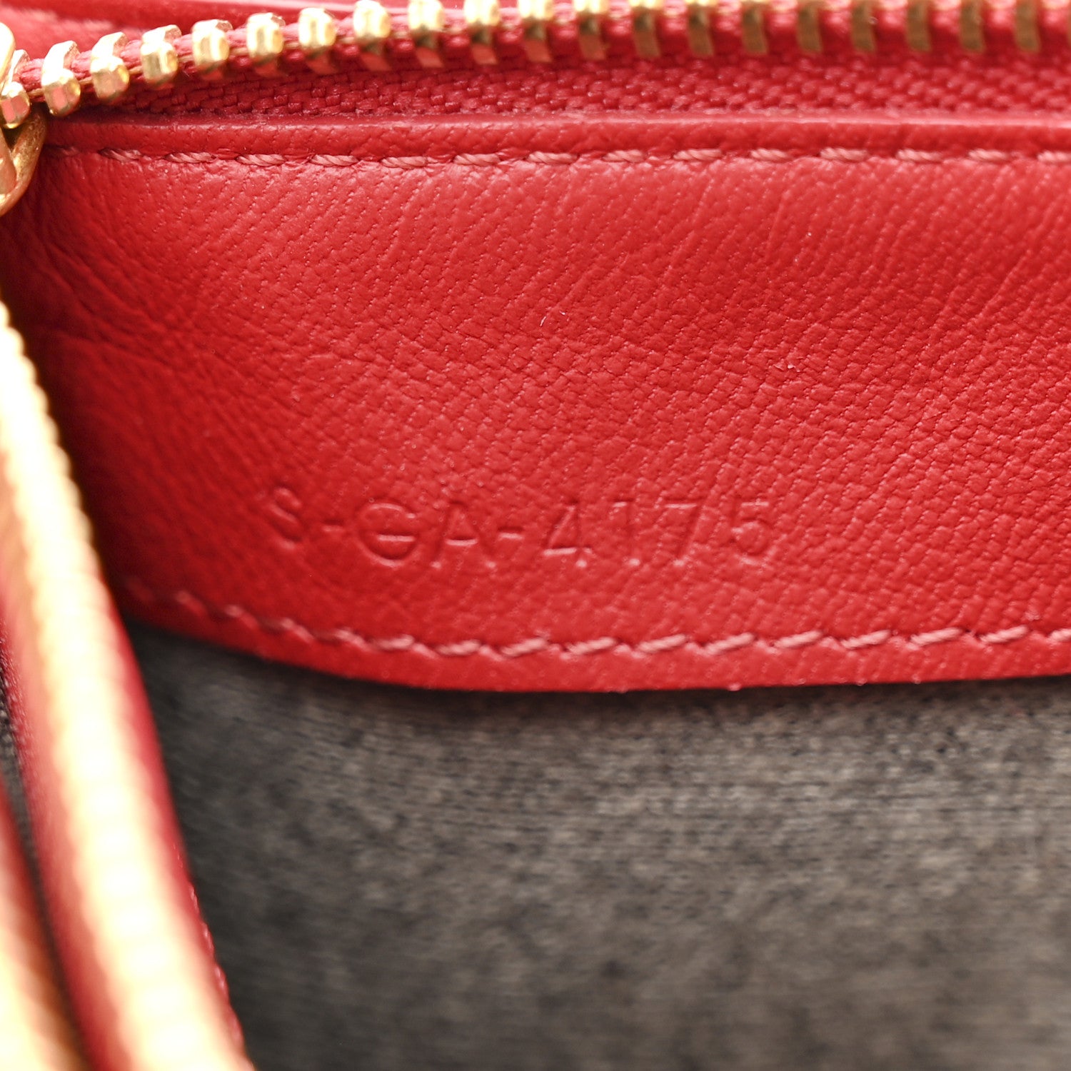 Celine Lambskin Large Trio Crossbody Bag Red 9 of 19