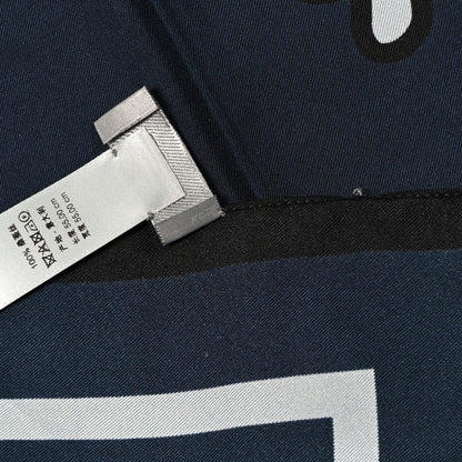 Christian Dior Silk Avenue Montaigne Square Scarf Blue 5 of 5