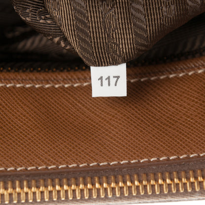 Prada Saffiano Medium Galleria Double Zip Tote Cannella 8 of 8