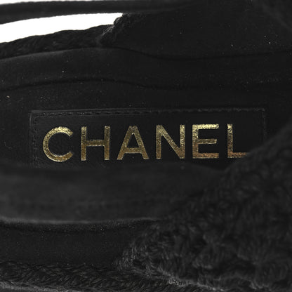 Chanel Crochet Velcro Dad Sandals 36 Black 8 of 9