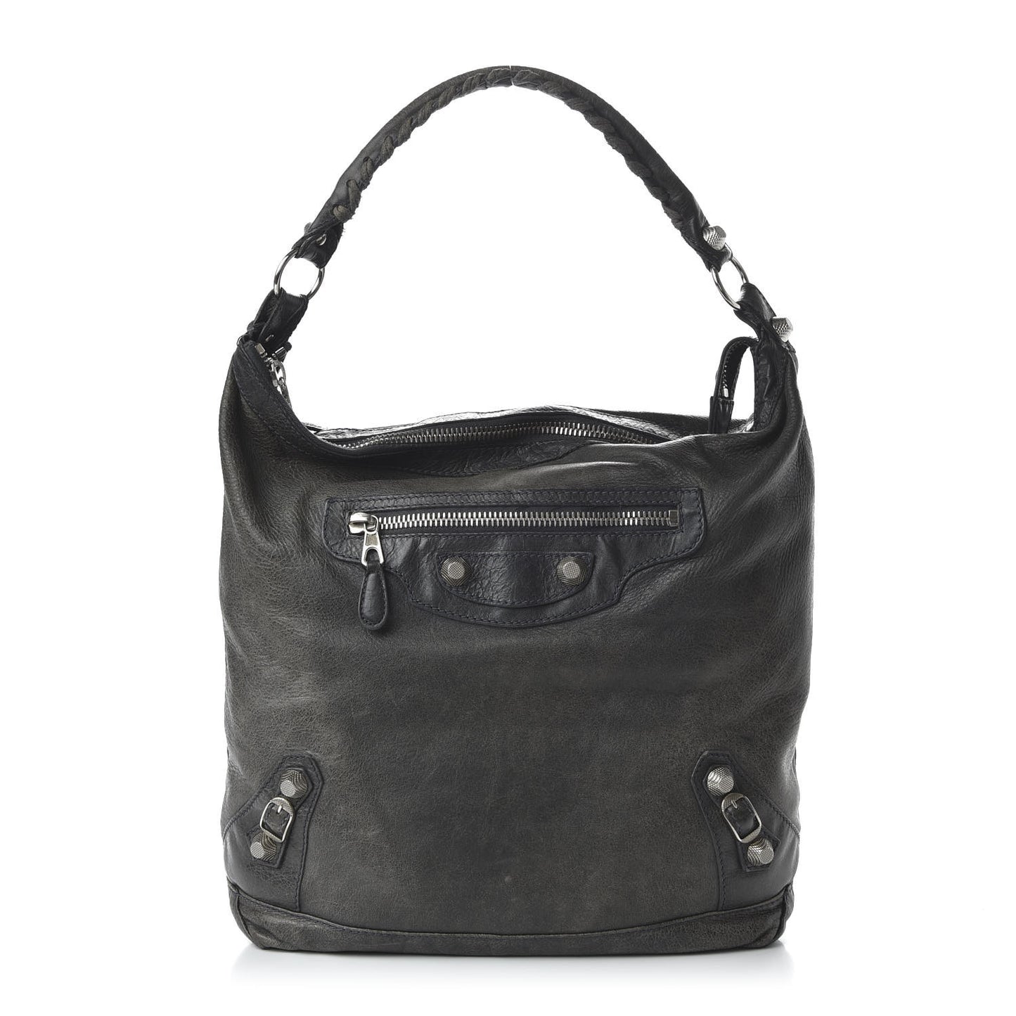 Agneau Giant 21 Silver Hardware Day Hobo Anthracite