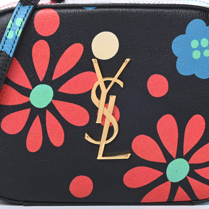 Saint Laurent Calfskin Floral Print Small Classic Monogram Camera Bag Black 8 of 11