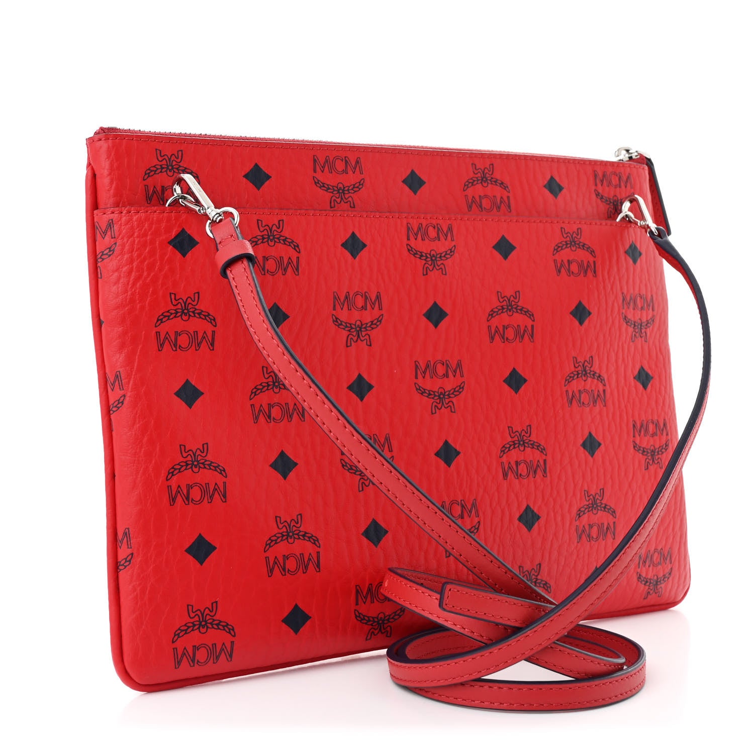 MCM Visetos Medium Crossbody Pouch Candy Red 3 of 10