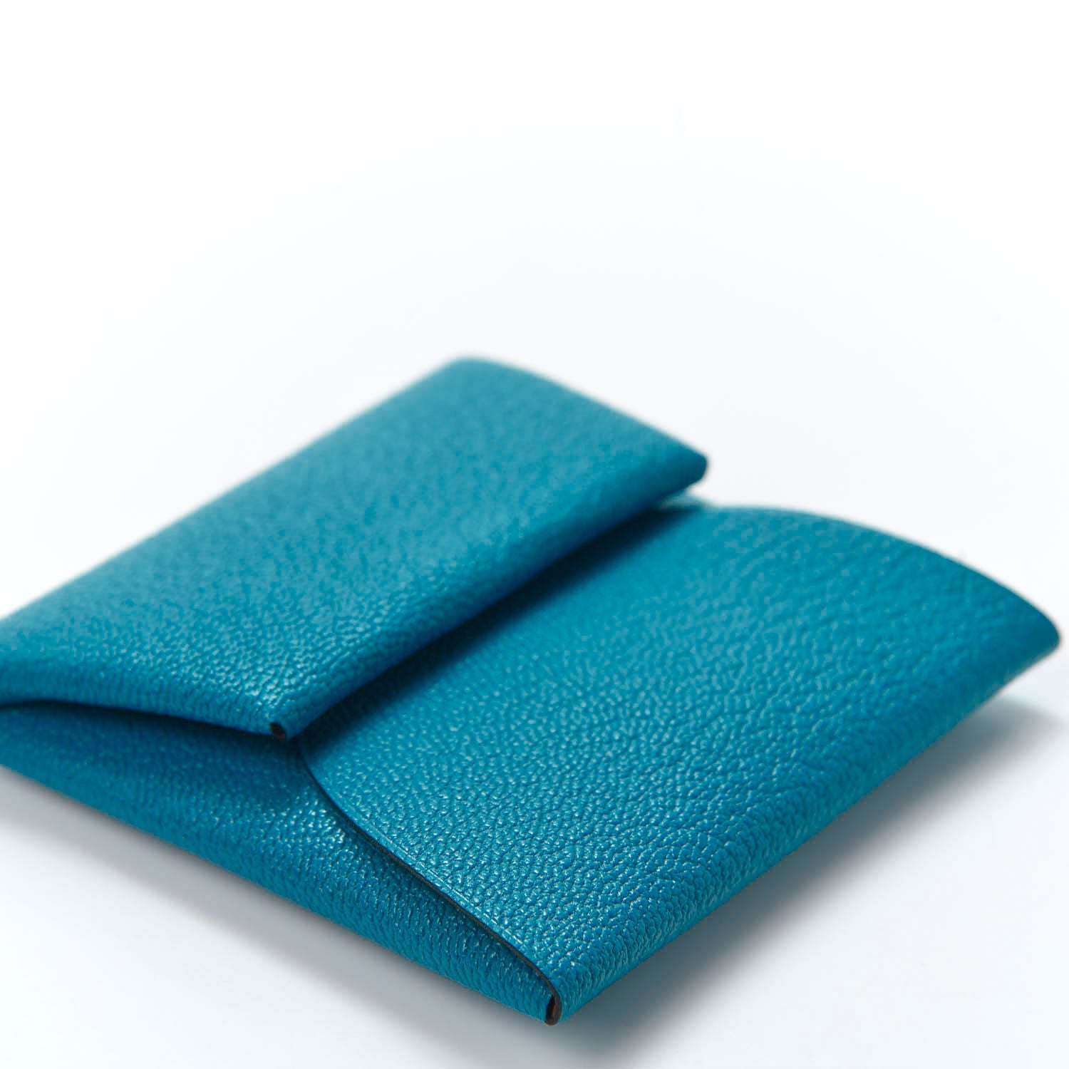 Hermes Chevre Mysore Bastia Coin Purse Bleu Frida Cuivre 6 of 9