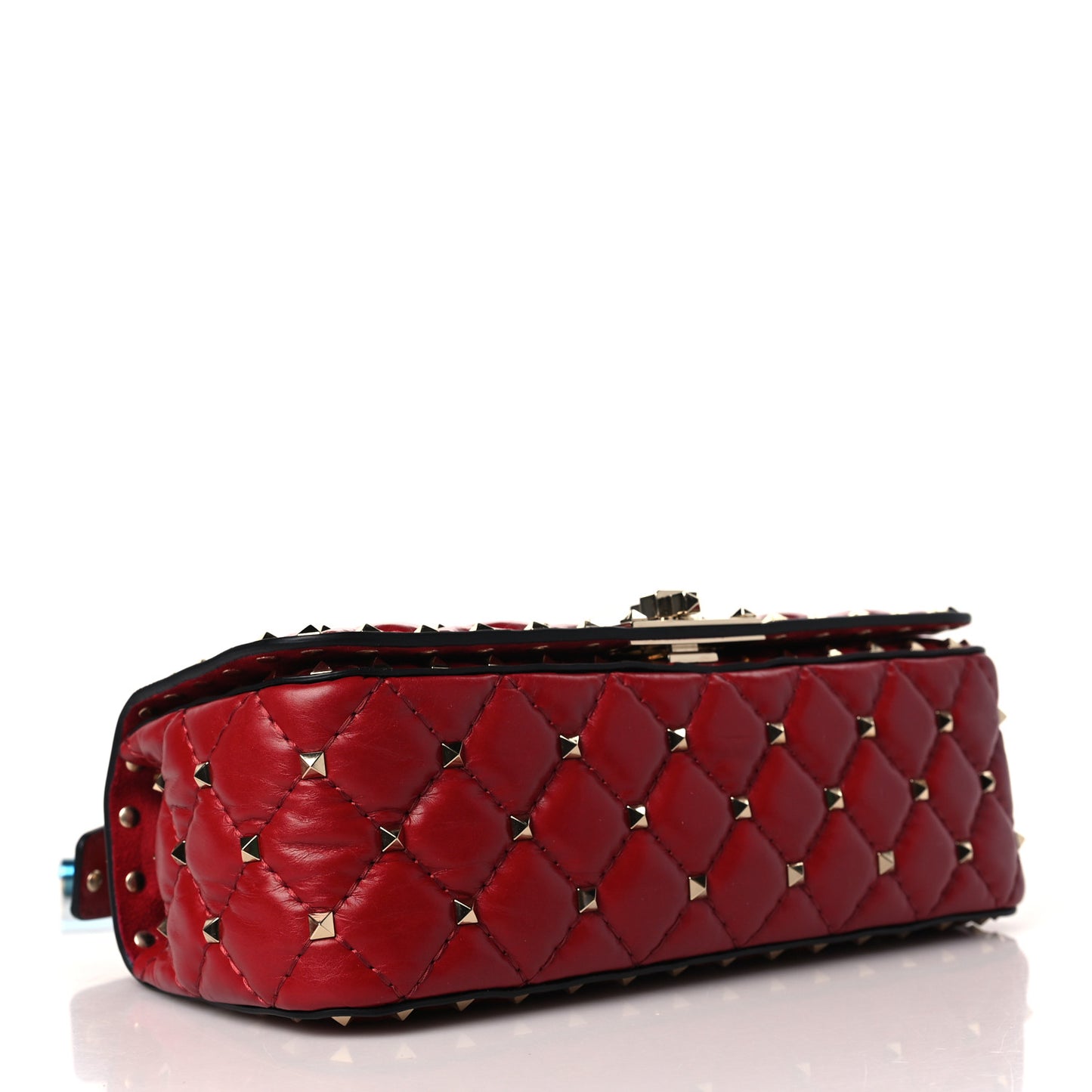 Calfskin Rockstud Spike Convertible Shoulder Bag Rosso Valentino