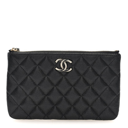 Chanel Caviar Quilted Crystal Enamel Cosmetic Case Black 1 of 7